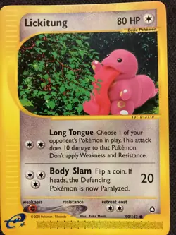 NM Lickitung  Reg. Non-Holo  90/147 Aquapolis Pokemon Card - Image 1