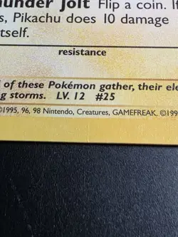 1999 PokÃ©mon Pikachu 58/102 Pokemon Base Set Card Yellow Cheeks - Image 13