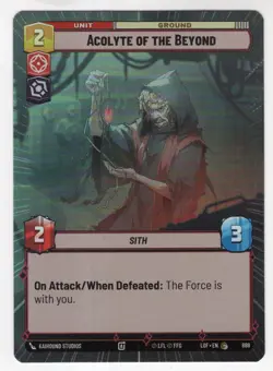 Star Wars Unlimited LotF Hyperspace Foil Card LOF869 Acolyte Of The Beyond - Image 1