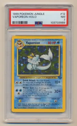 PSA 7 Pokemon Jungle Unlimited Holo Rare Vaporeon 12/64 NM NEAR MINT!! - Image 1