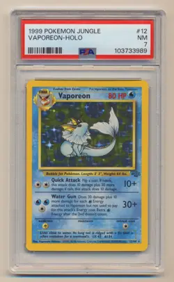 PSA 7 Pokemon Jungle Unlimited Holo Rare Vaporeon 12/64 NM NEAR MINT!! - Image 3