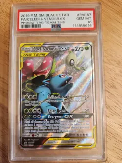 2019 Pokemon SM Black Star Promo Tag Team #SM167 Celebi & Venusaur GX PSA 10 - Image 1
