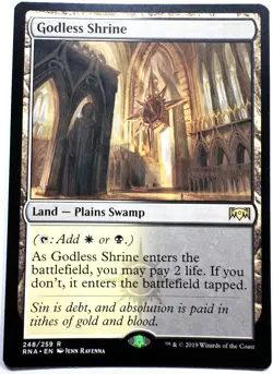 Godless Shrine â€“ MTG â€“ Ravnica Allegiance â€“ Rare â€“ 2019 â€“ NM - Image 1