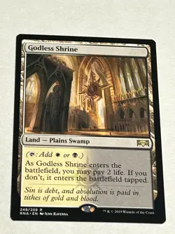 Godless Shrine â€“ MTG â€“ Ravnica Allegiance â€“ Rare â€“ 2019 â€“ NM - Image 1