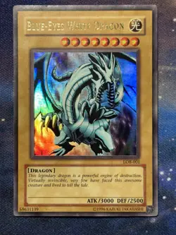 Blue Eyes White Dragon LOB-001 Ultra Rare Holo The Legend of Yugioh MPHP - Image 3