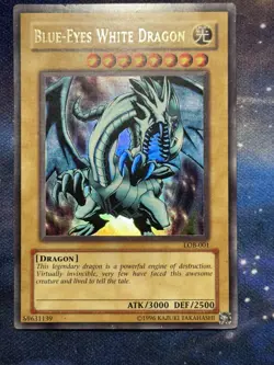 Blue Eyes White Dragon LOB-001 Ultra Rare Holo The Legend of Yugioh MPHP - Image 4