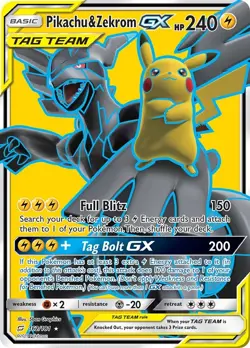 Pikachu & Zekrom GX (Full Art) 162/181 Sm-Team Up Holo - Image 1