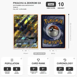 Pikachu & Zekrom GX (Full Art) 162/181 Sm-Team Up Holo - Image 4
