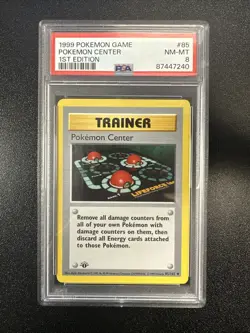 Pokemon Center 085/102 Base Set (Shadowless) Regular 1st edition PSA 8 JL - Image 1