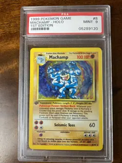 PSA 9 MINT 1st Edition HOLO Machamp 1999 Base Pokemon Card 6/102 RARE GRADED🔥 - Image 1