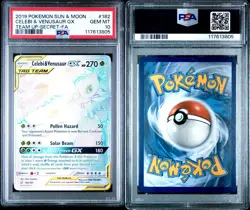 Pokemon SM Team Up Celebi & Venusaur GX 182/181 Full Art Secret Holo PSA 10 - Image 6