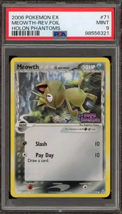 Pokemon Meowth EX Holon Phantoms Reverse Holo #71 PSA 9 Mint - Image 3