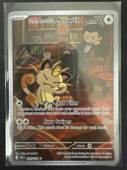 Team Rockets Meowth 203/182 Pokemon Scarlet Violet Destined - Image 1