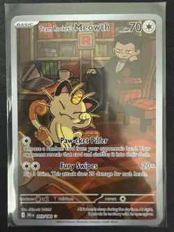 Team Rockets Meowth 203/182 Pokemon Scarlet Violet Destined - Image 3