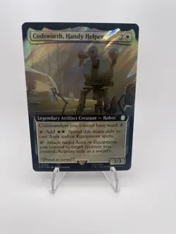 1x MTG Codsworth, Handy Helper (Extended Art) (Surge Foil) - Fallout (PIP) #894 - Image 1