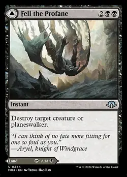 Fell the Profane/Fell Mire 244 MH3 Instant Destroy Black 2024 MTG Land Swamp Han - Image 1