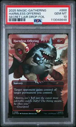 2025 MAGIC: THE GATHERING SECRET LAIR DROP FOIL #868 HARMLESS OFFERING PSA 10 - Image 1
