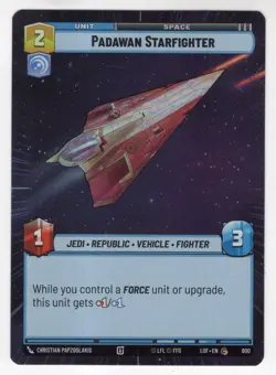 Star Wars Unlimited LotF Hyperspace Foil Card LOF800 Padawan Starfighter - Image 1