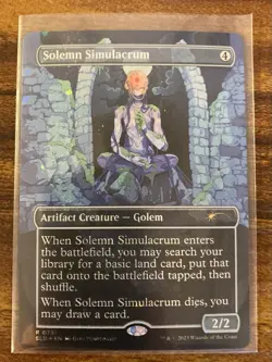 MTG✨SOLEMN SIMULACRUM Brdless/Ext Art 🌌 FOIL✨SLD BONUS Card MINT RARE Unplayed - Image 1