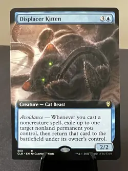 NM Extended Art Displacer Kitten, MTG, Baldur's Gate, Magic, 560 - Image 1