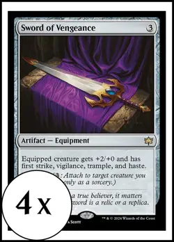MTG - 4 x Sword of Vengeance - Bloomburrow - Playset 4x x4 - Image 3