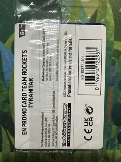 Pokemon SEALED Team Rocket's Tyranitar 096/182 Pokemon Center Exclusive Promo - Image 2