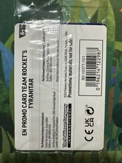 Pokemon SEALED Team Rocket's Tyranitar 096/182 Pokemon Center Exclusive Promo - Image 4