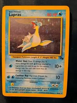 Lapras 10/62 - Pokemon Fossil Set Holo Rare - WotC Vintage Pokémon TCG Card #10 - Image 3