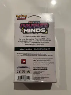 Unified Minds Hanger Box 3 Booster Packs Blister Sealed Brand New Pokemon - Image 2