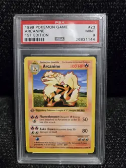 PSA 9 1999 Pokemon Game Base Set 1st Edition Arcanine Mint Card Rare Vintage #23 - Image 1