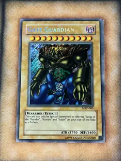 Gate Guardian FADED MISPRINT MRD-000 Metal Raiders Yugioh Secret Rare - Image 1