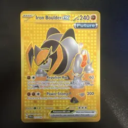 Pokemon TCG English Card Temporal Forces Iron Boulder ex 217/162 Golden Rare - Image 1