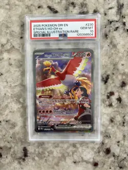 2025 POKEMON DRI EN-DESTINED RIVALS SIR #230 ETHAN'S HO-OH EX PSA 10 - Image 1