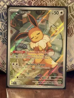 Pokemon Eevee SVP 173 Prismatic Evolutions ETB Full Art Promo NM Condition - Image 1