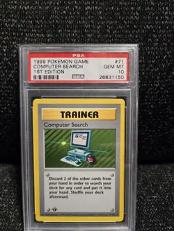 PSA 10 1999 Pokemon Game Base Set 1st Edition Computer Search Shadowless Rare  - Image 1