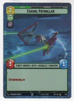 Star Wars Unlimited LotF Hyperspace Foil Card LOF820 Exegol Patroller - Image 1