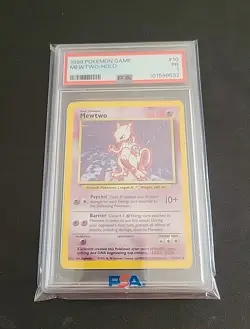 1999 POKEMON GAME #10 MEWTWO-HOLO PSA 1 Holo 10/102 - Image 1
