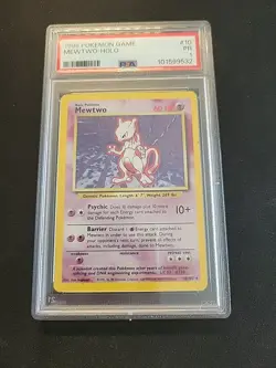 1999 POKEMON GAME #10 MEWTWO-HOLO PSA 1 Holo 10/102 - Image 10