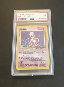 1999 POKEMON GAME #10 MEWTWO-HOLO PSA 1 Holo 10/102 - Image 9