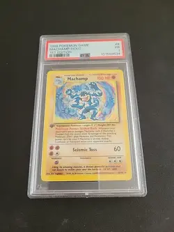 1999 POKEMON BASE SET 1ST EDITION #8 MACHAMP-HOLO PSA 1 Holo 8/102 - Image 3