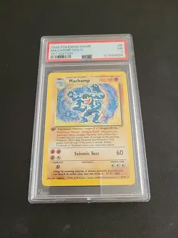 1999 POKEMON BASE SET 1ST EDITION #8 MACHAMP-HOLO PSA 1 Holo 8/102 - Image 7