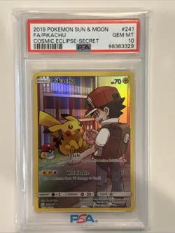 PSA 10 Pikachu Secret 241/236 Pokémon TCG Sun And Moon Cosmic Eclipse - Image 5