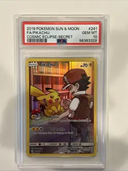 PSA 10 Pikachu Secret 241/236 Pokémon TCG Sun And Moon Cosmic Eclipse - Image 7