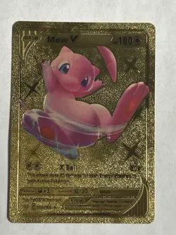 Pokemon Mew V 069/189 Full Art Gold Foil Fan Art Textured HP180 - Image 1