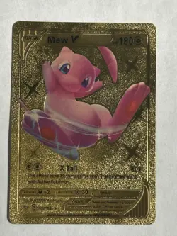 Pokemon Mew V 069/189 Full Art Gold Foil Fan Art Textured HP180 - Image 3