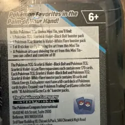 Pokemon Scarlet & Violet Black Bolt &White Flare  Sealed 6 Tins Lot NEW - Image 8