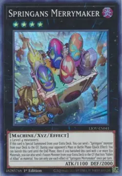 Yugioh! LP Springans Merrymaker - LIOV-EN041 - Super Rare - 1st Edition Lightly - Image 1
