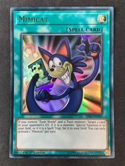 Yu-Gi-Oh TCG  #SS01-ENV03 Mimicat 1st Edition Ultra Rare MP - Image 3