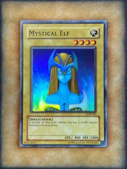 Yugioh Mystical Elf LOB-062 Super Rare Original Print NM - Image 1