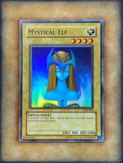 Yugioh Mystical Elf LOB-062 Super Rare Original Print NM - Image 2